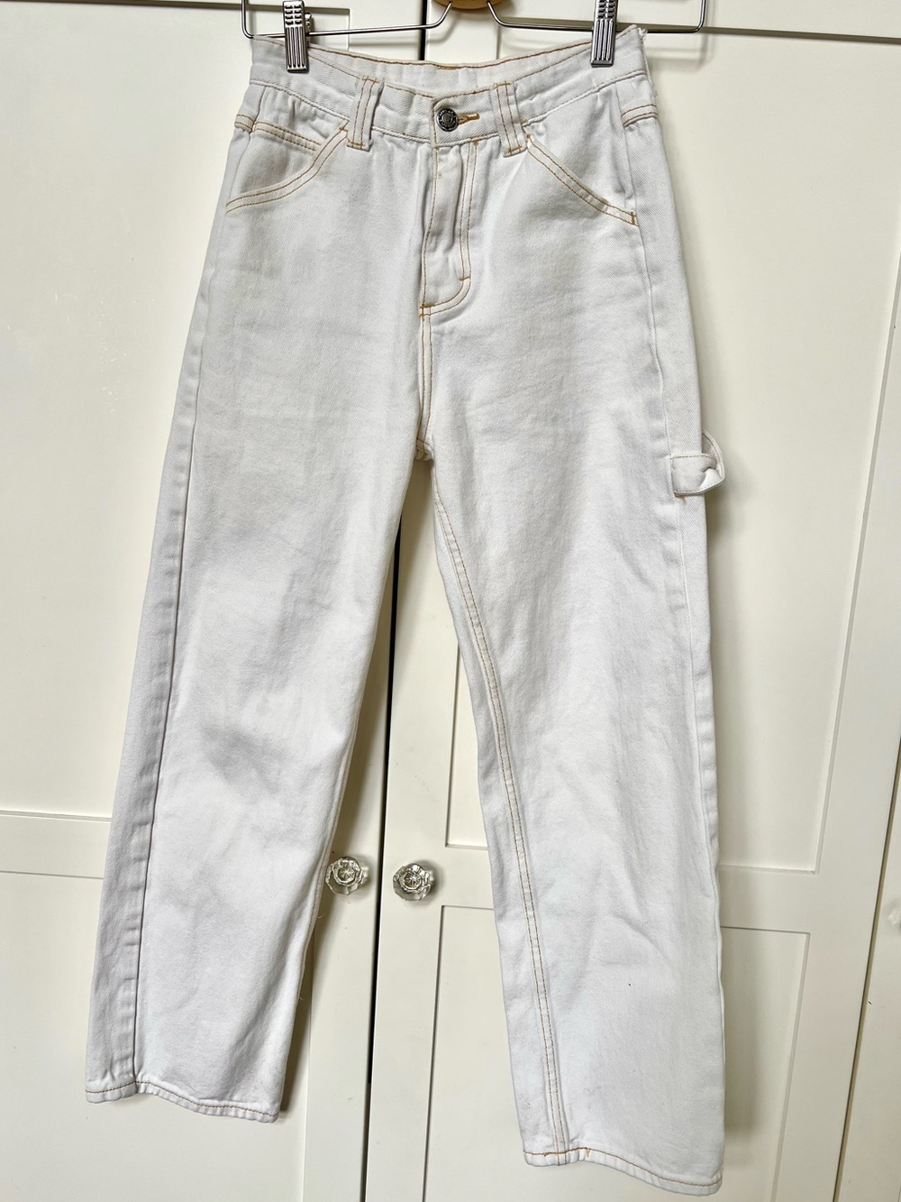 100% cotton cream painter jeans XS